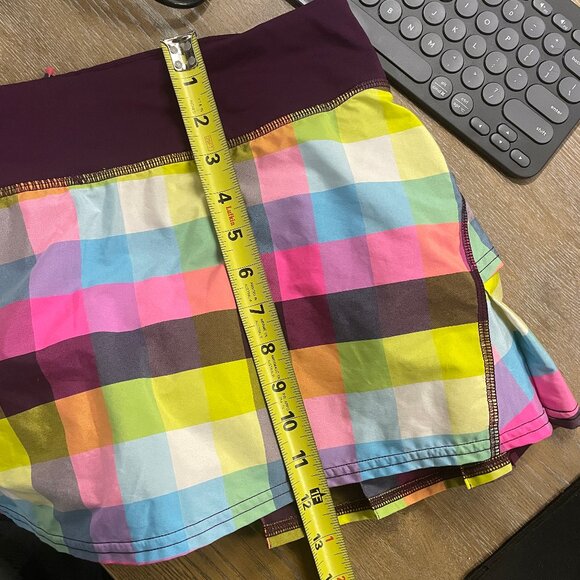 EUC Lululemon Run Pace Setter Skirt Sea Check Multi Plum skort Women's 4 6 Small - Picture 7 of 11